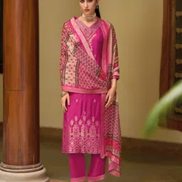 VredeVogel Women Floral Embroidered Regular Kurta with Trousers & With Dupatta-picture-14