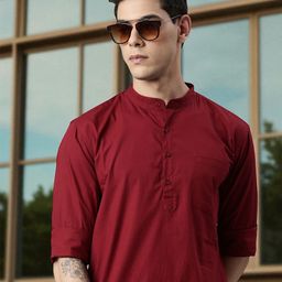 Kryptic Men Solid Daily Pure Cotton Straight Kurta-image-41