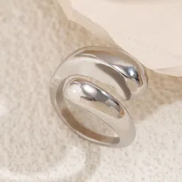 LULU & SKY Silver-Plated Dome Adjustable Finger Ring-picture-22