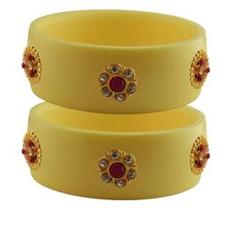Vidhya Kangan Beige Plastic Bangles-image-61