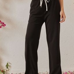 CORSICA Women Solid Comfort Loose Fit High-Rise Trousers-picture-30