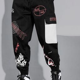TRIPR Men Printed Mid-Rise Cargo Joggers-image-76