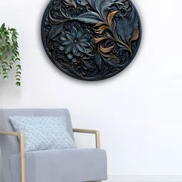 OLIVE TREE Blue & Brown Floral Wall Hanging-15