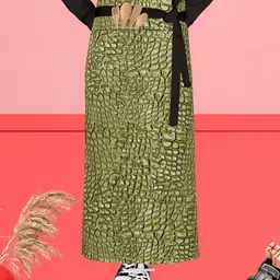 ArtzFolio Green Printed Pure Cotton Waist Apron-image-90
