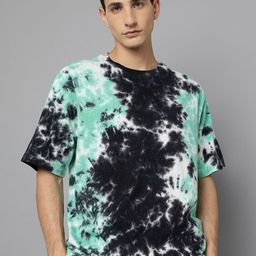 Free Authority Men Tie-Dye Drop-Shoulder Sleeves Cotton Oversized T-shirt-image-44