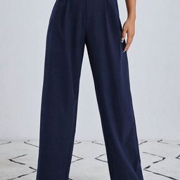 HIGH BUY Women Relaxed High-Rise Pleated Trousers-image-64