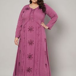 VELDRESS Floral Embroidered Fit & Flare Maxi Dress-image-31