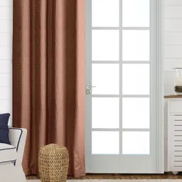 Saral Home Brown Geometric Room Darkening Door Curtain-image-81