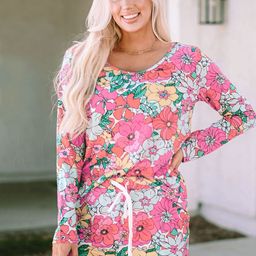Errabelly Floral Printed Long Sleeves T-Shirt With Shorts-image-18