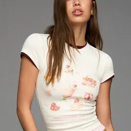 Bershka Women Printed T-shirt-picture-29