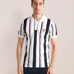 U.S. Polo Assn. Men Striped Polo Collar Pockets Slim Fit T-shirt-picture-3