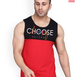 SLOWLORIS Pack Of 2 Printed Combed Cotton Gym Vests-picture-16