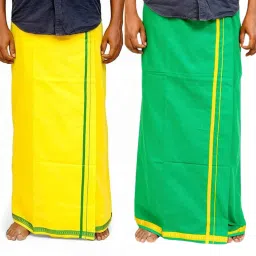 Conor Kerala Style Premium Trendy Attractive Premam Dhoti For Men Cotton (1.28x2 mtr) Self Design Men Dhoti-image-4