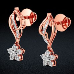 Joyalukkas Women Rose Gold 18KT Gold Earrings Diamond-image-76