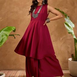 InWeave Women Regular A-Line Kurta with Palazzo-picture-45