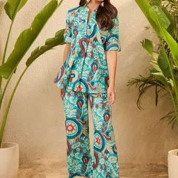 IMANA Printed Pure Cotton Tunic With Palazzo Co-Ords-picture-30