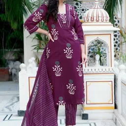 PMD Fashion Women Printed Regular Kurta with Trousers & With Dupatta-picture-34