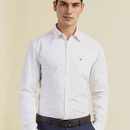 Allen Solly Men Slim Fit Spread Collar Geometric Printed Cotton Formal Shirt-image-35
