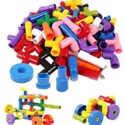 Colorful Creative Educational Play and Learn Plastic Water Pipe Shaped Building Blocks Toy for Kids - Pipe Puzzle (Multi Color)-10
