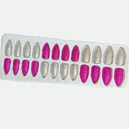 CHRONEX Set Of 24 Glitter Reusable Press On Nail Extensions image 3