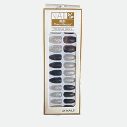 CHRONEX Set Of 24 Glitter Reusable Press On Nail Extensions image 3
