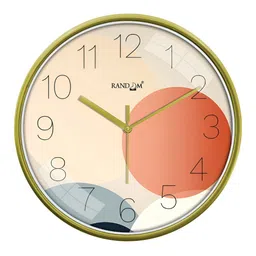 RANDOM Brown & Beige Printed Traditional Round Shaped Wall Clock-9