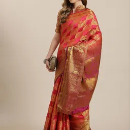 KALINI Ethnic Motifs Zari Silk Cotton Banarasi Saree-image-82