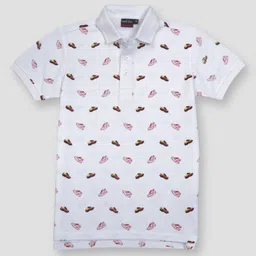 Gini and Jony Boys Conversational Printed Polo Collar Cotton T-shirt-image-61