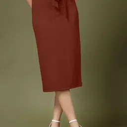 Chemistry Pencil Tie Up Midi Skirt-image-71