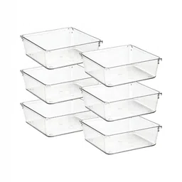 Aura Transparent Set of 6 Regular Drawer Organiser Organisers-16