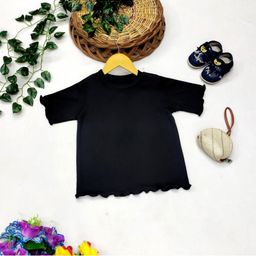 BAESD Girls Printed V-Neck Extended Sleeves Applique T-shirt-40
