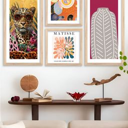 Kotart Brown & Pink 4 Pieces Wooden Wall Arts-picture-24