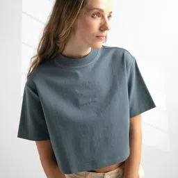 Jockey Women Super Combed Cotton Rich Elastane Stretch Oversized Boxy Fit Crop Top-WZ03-image-101