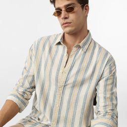 The Souled Store Men Vertical Striped Spread Collar Casual Shirt-image-21