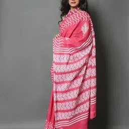 Craft Musium Pure Cotton Jaipuri Block Print Saree-picture-42