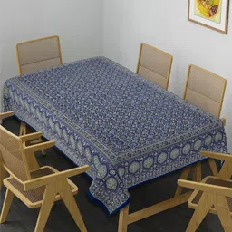 INDHOME LIFE Green Ethnic Motifs Cotton 6-Seater Table Cover-23