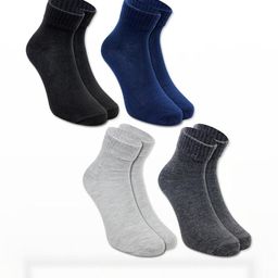 NESKA MODA Unisex Set Of 4 Ankle Length Cotton Socks-picture-44