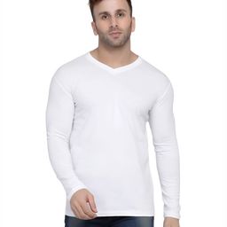 BEYOU FASHION Men Solid V-Neck Cotton Slim Fit T-shirt-picture-20