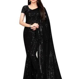 THE52 Sequinned Embellished Pure Georgette Saree-picture-39