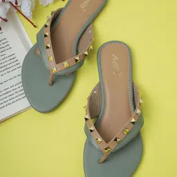 AIWIE Women Embellished T-Strap Flats-picture-11