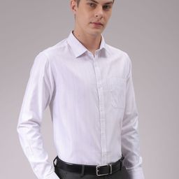 Luxe by TIGC Men Cutaway Collar Vertical Striped Slim Fit Formal Shirt-image-78