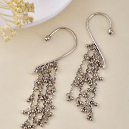 STYYO Silver-Plated Contemporary Tasselled Earcuffs-48