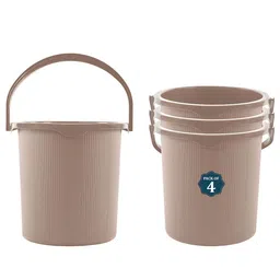 Kuber Industries Magnite Beige 4 Pieces Striped Bucket 25L-49