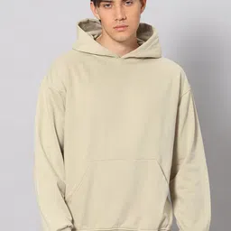 Besick Men Solid Hooded Pullover Cotton Sweatshirt-image-83