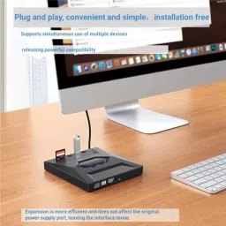 microware Multi-Function 5-in-1 Type-C DVD Recorder 3.0 USB External DVD writer Burner External DVD Writer image 3