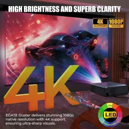 Egate Duster 7X (EL9030) (700 lm / 1 Speaker / Wireless / Remote Controller) 100% Dust Proof Automatic | 700 ISO Lumens | FHD 1080p Native & 4K HDR | AI Auto (Keystone+Focus+Obstacle+Tilt) | 2GB-32GB | 2XHDMI-ARC, WiFi 6, Bluetooth | Android Projector image 4