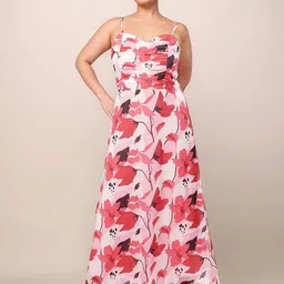 Zink London Floral Printed Straight Fit Maxi Dress-picture-35