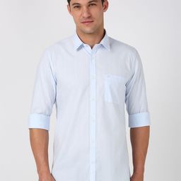 Peter England Casuals Men Spread Collar Vertical Striped Polycotton Slim Fit Casual Shirt-image-93