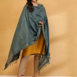 Fabindia Striped Tasselled Dupatta-image-73