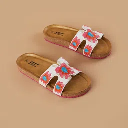 Fame Forever by Lifestyle Girls Printed Pink & Brown Open Toe Flats-image-77
